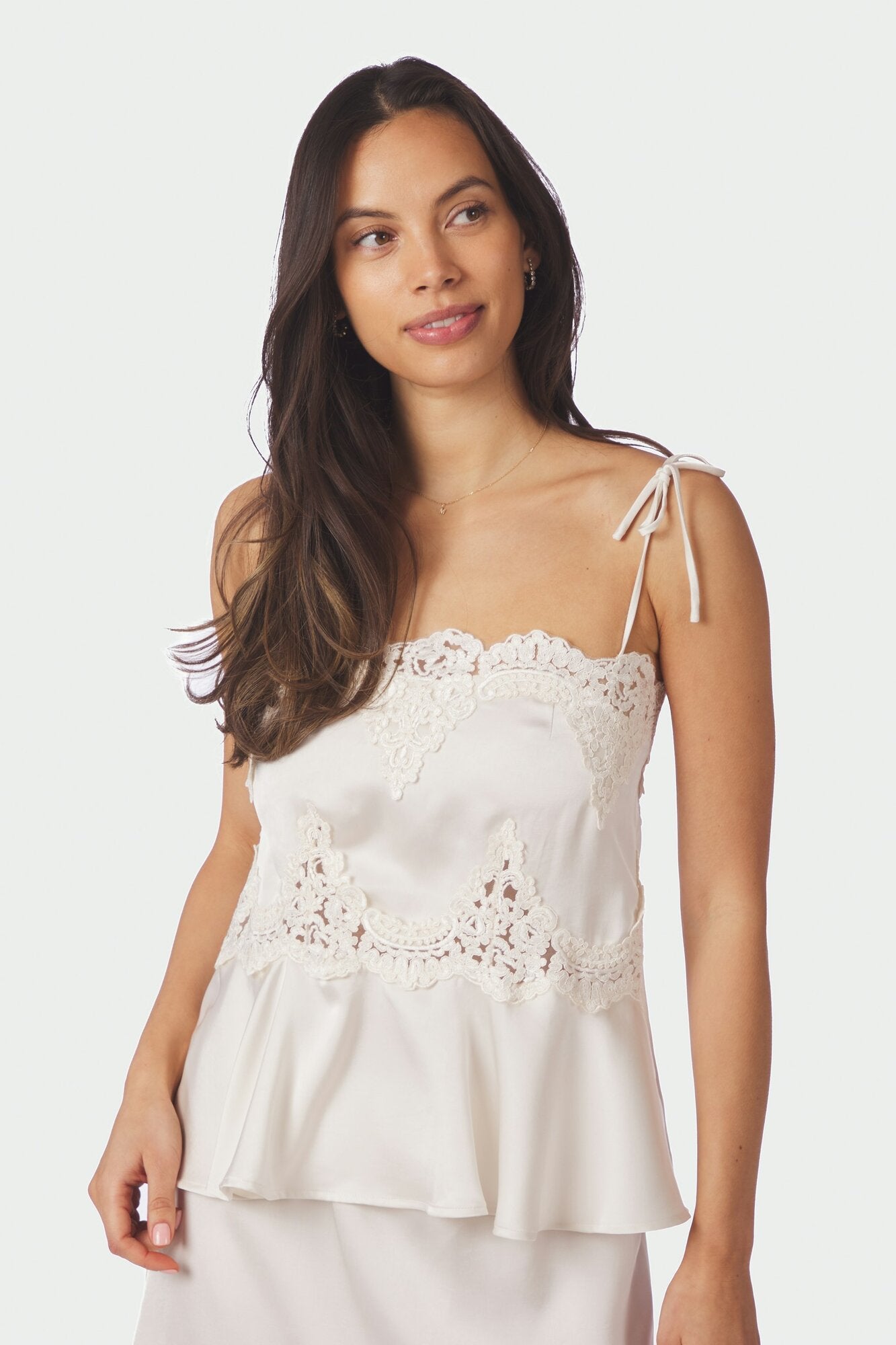 Kaela Heavy Sateen blondetop - Pearl